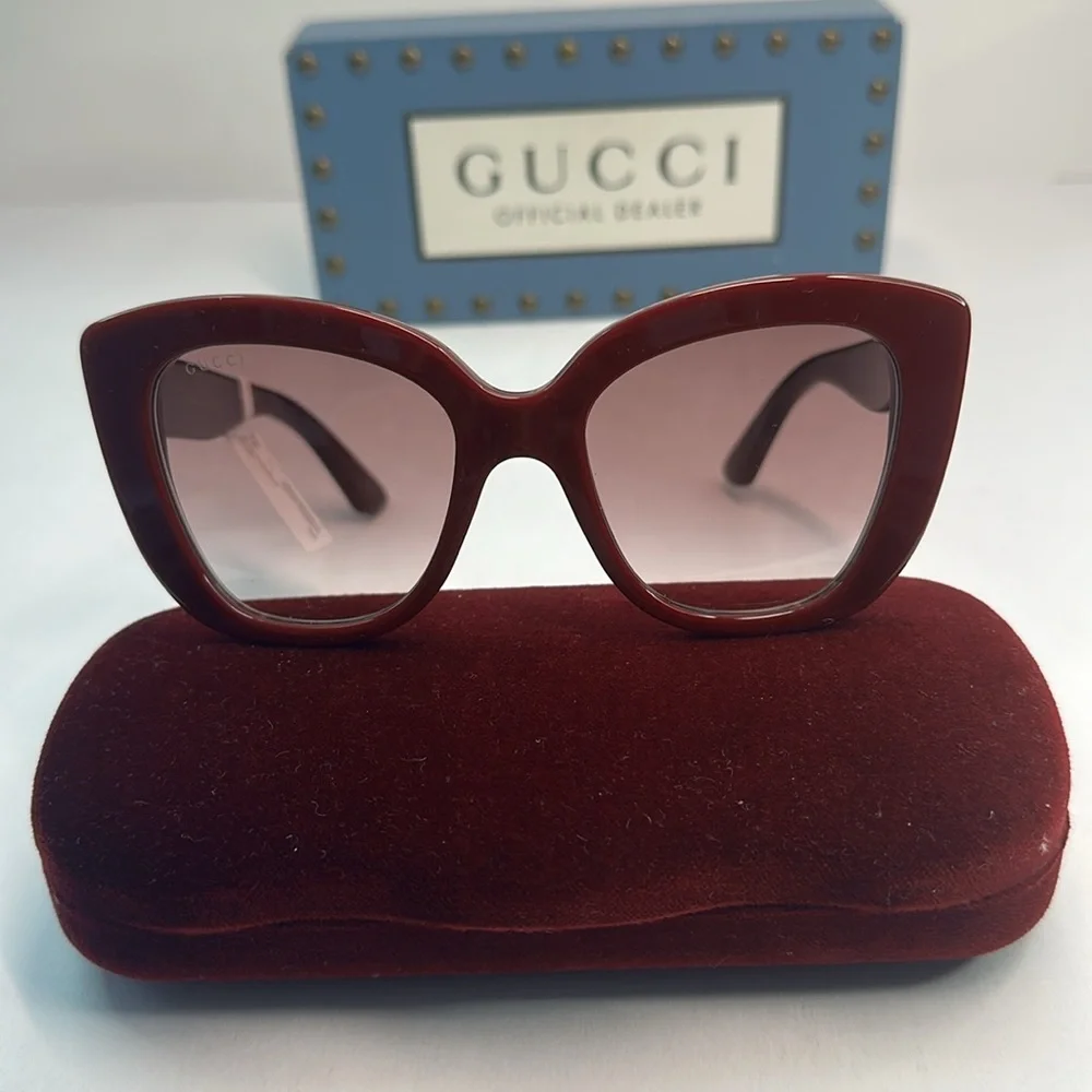 New Authentic Gucci Oversized GG0327S 006 Butterfly Sunglasses - Picture 3 of 15